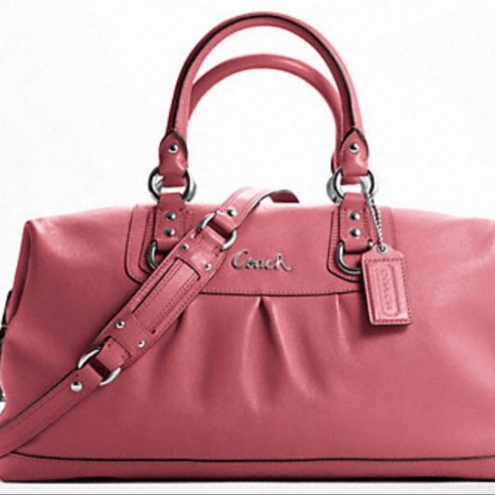 ☔️🩵Coach Coral Ashley Leather Convertible Satchel/Shoulder Purse